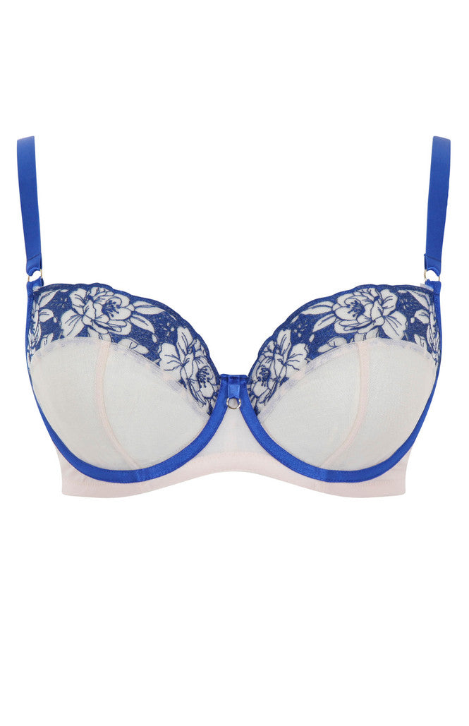 Panache Rosa Balcony Bra - Cobalt / Lattee