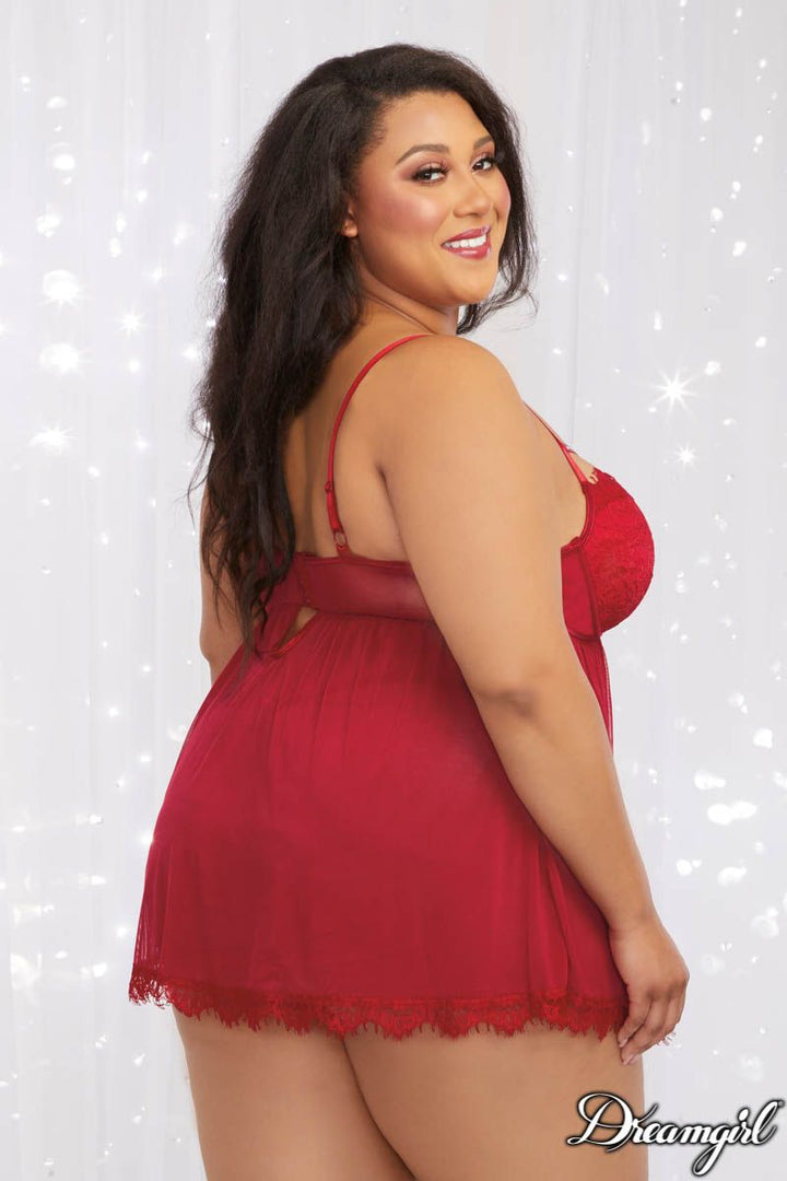 Strappy Stud Babydoll - Garnet