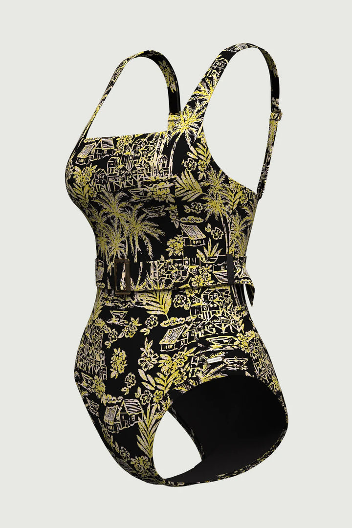 Tropadelic Days Belted One-Piece Swimsuit