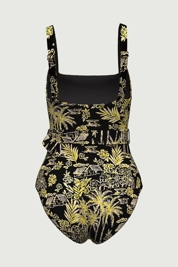 Tropadelic Days Belted One-Piece Swimsuit