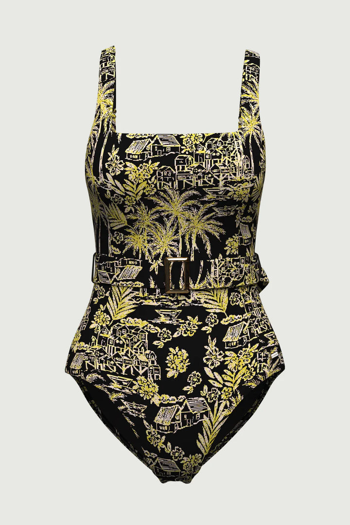 Tropadelic Days Belted One-Piece Swimsuit