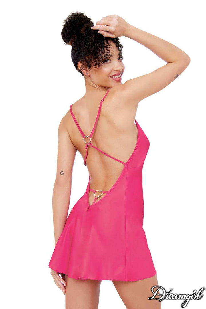 Dreamgirl Satin Heart Ring Chemise