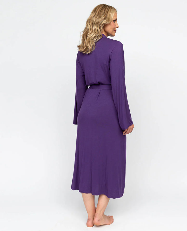 Elsie Lace Detail Jersey Long Dressing Robe - Size 3 X