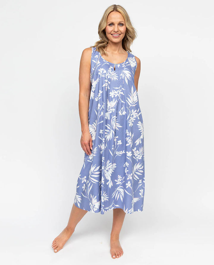 Brooke Lace Detail Bird Print Long Nightdress