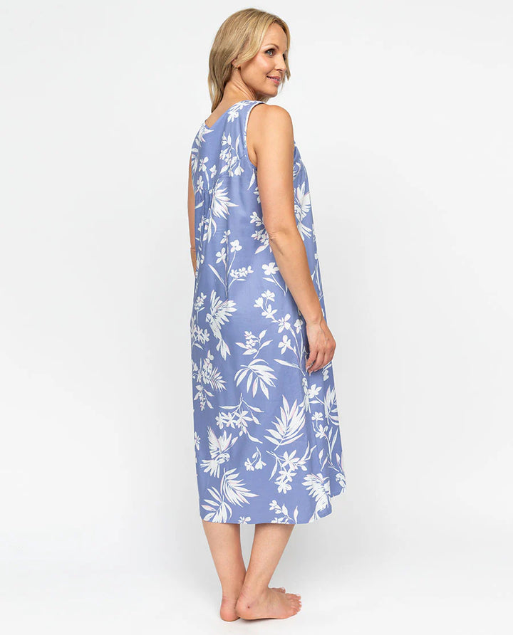 Brooke Lace Detail Bird Print Long Nightdress