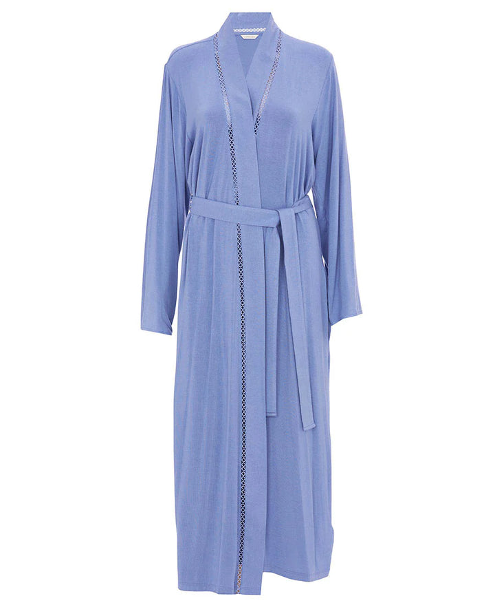 Brooke Lace Detail Jersey Long Dressing Robe