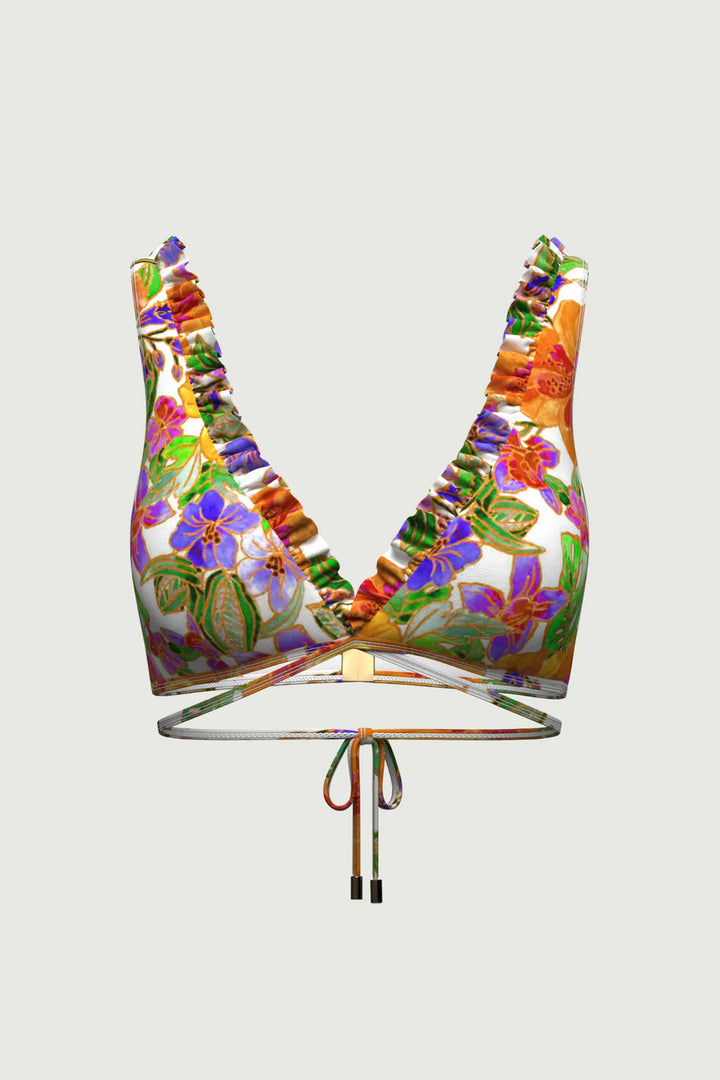 Tropadelic Island B/C V-Neck Wrap Swim Crop - White