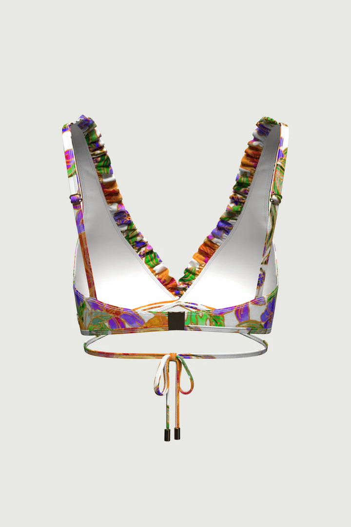 Tropadelic Island B/C V-Neck Wrap Swim Crop - White