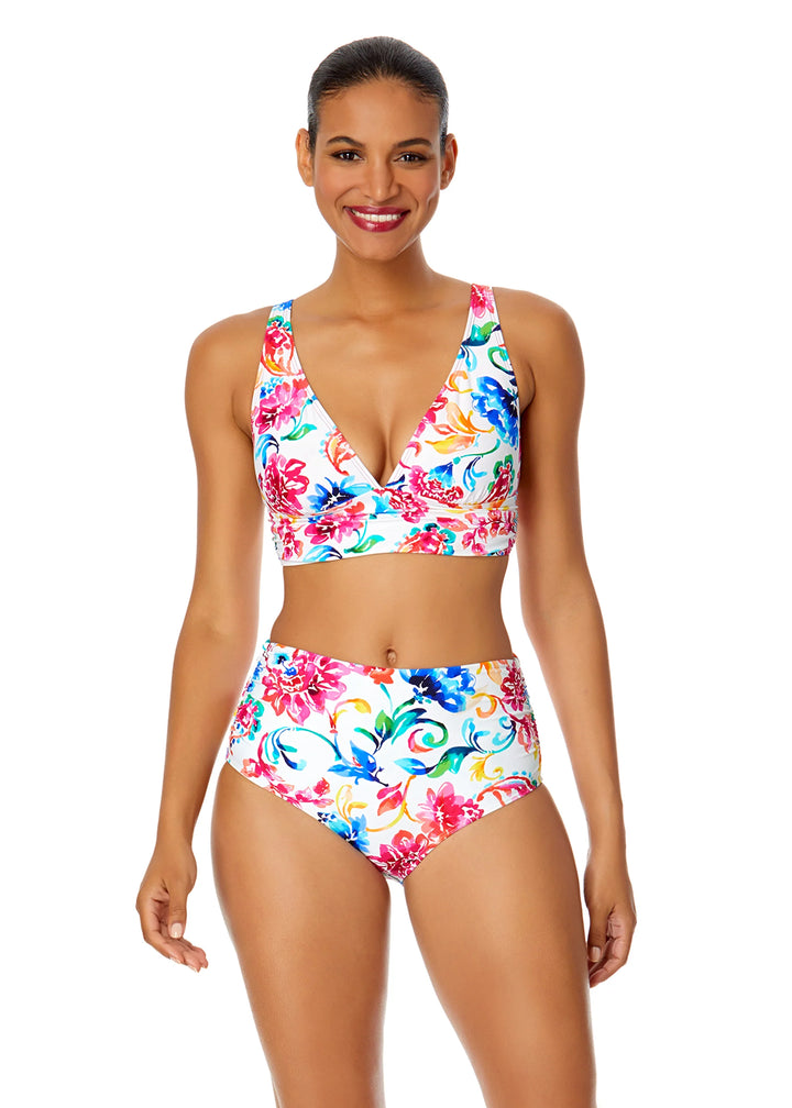 Soft Band Shirred Bralette Bikini Top