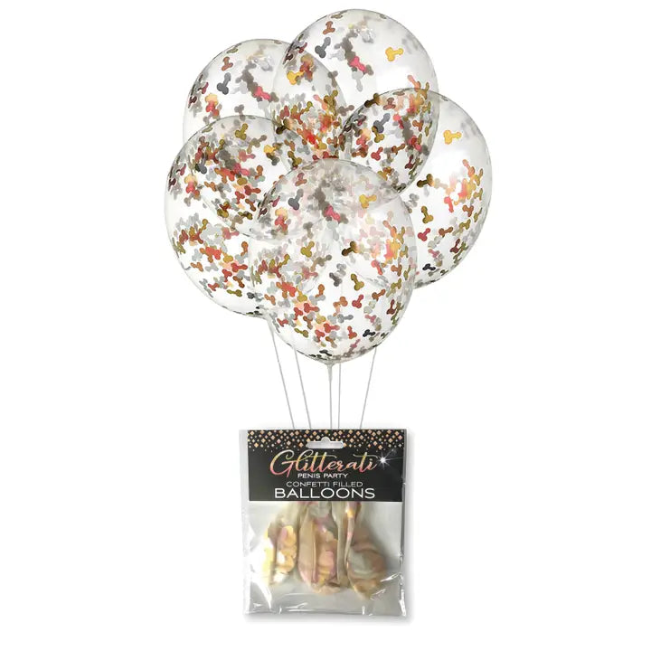 Glitterati Penis Confetti Balloons Pack of 5