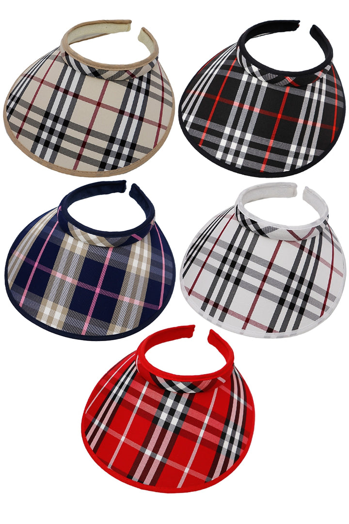 Classic Plaid Polyester Sun Visor