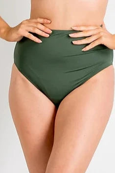 Azura Basic Slimline Retro Swim Bottom - Forest