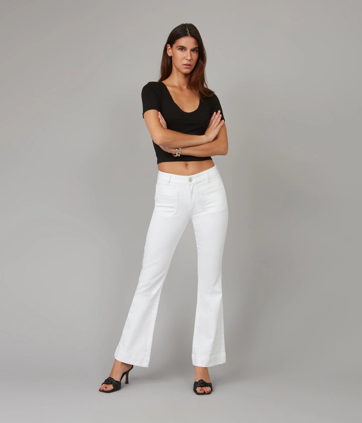 Alice High-Rise Wide Flared Jeans - White