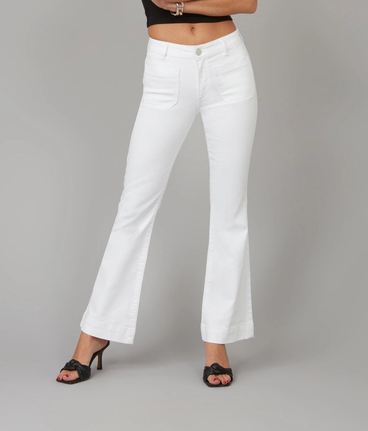 Alice High-Rise Wide Flared Jeans - White