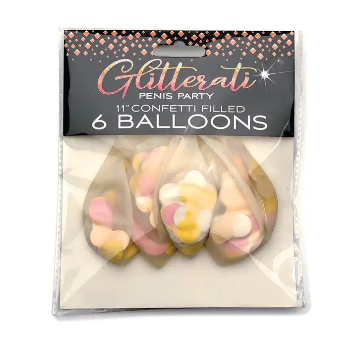 Glitterati Penis Confetti Balloons Pack of 5