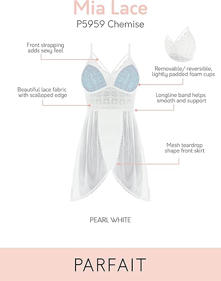 Mia Lace Chemise - Pearl White