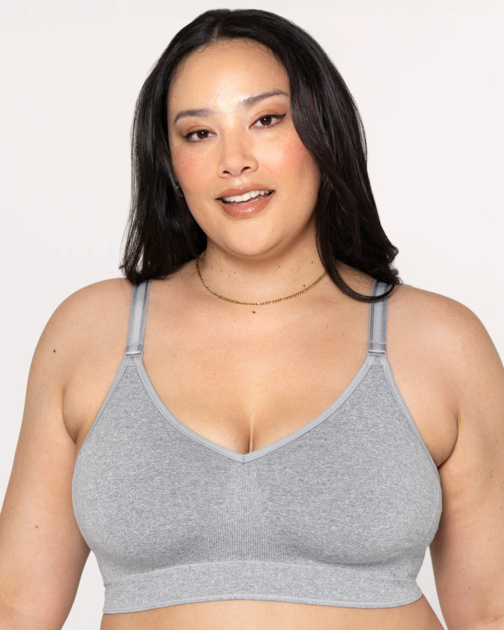 Smooth Seamless Comfort Wireless Bra - Grey Heather