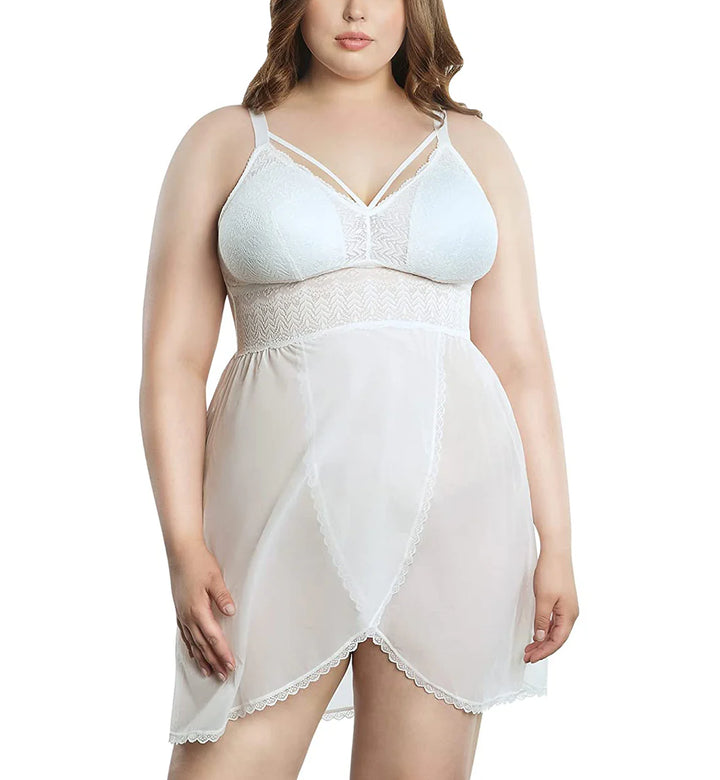 Mia Lace Chemise - Pearl White