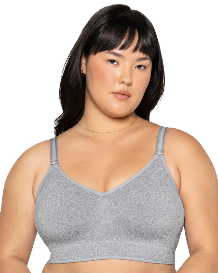 Smooth Seamless Comfort Wireless Bra - Grey Heather