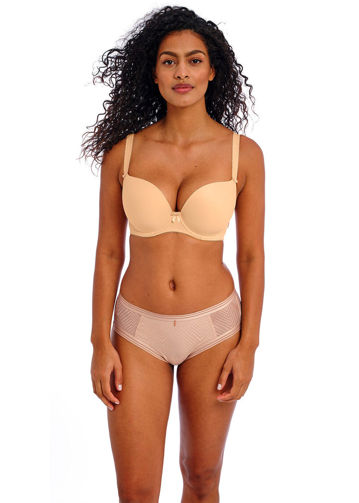 Deco Moulded Plunge Bra- Nude