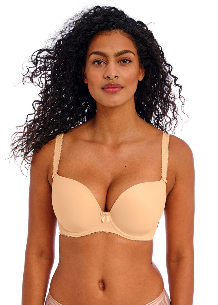 Deco Moulded Plunge Bra- Nude