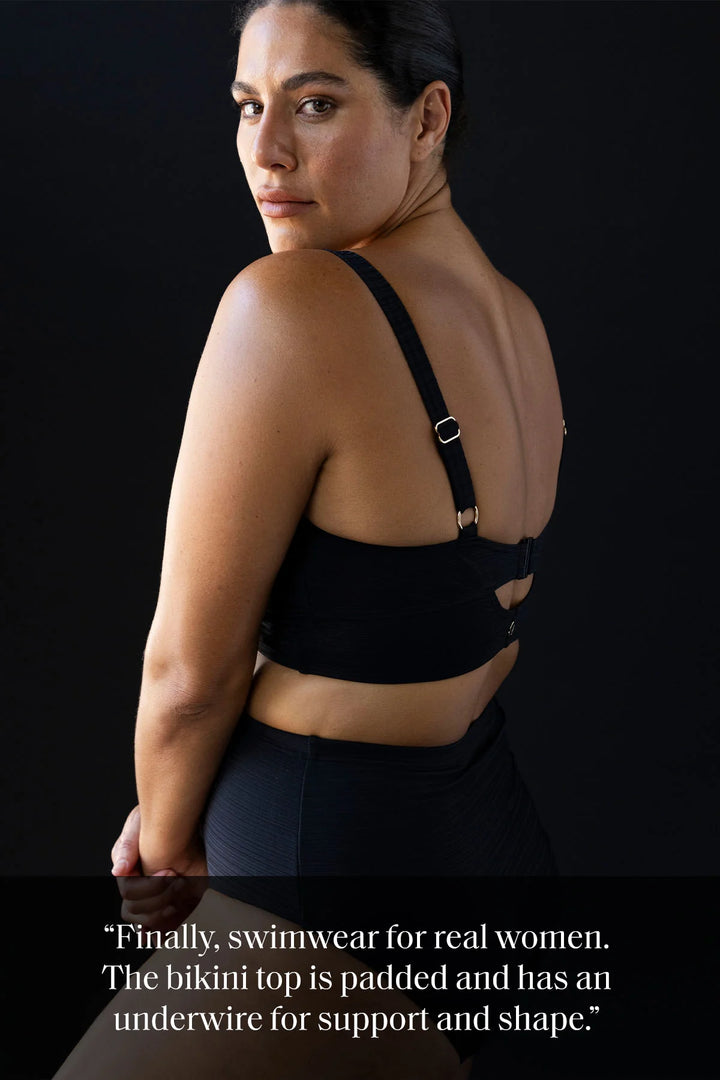 Aria Black Cezanne Midriff Underwire Bikini Top