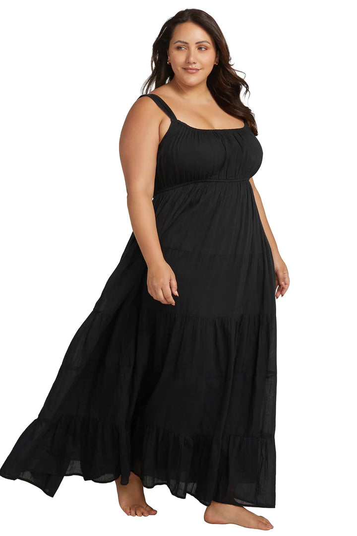 Black Cotton Liszt Beach Dress