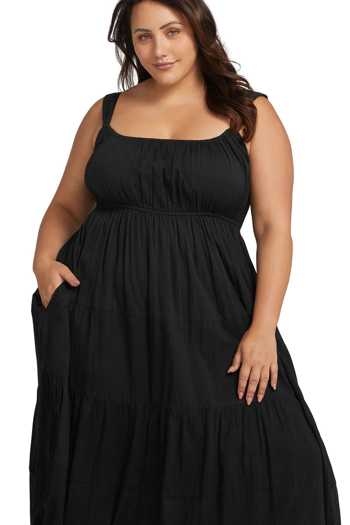 Black Cotton Liszt Beach Dress