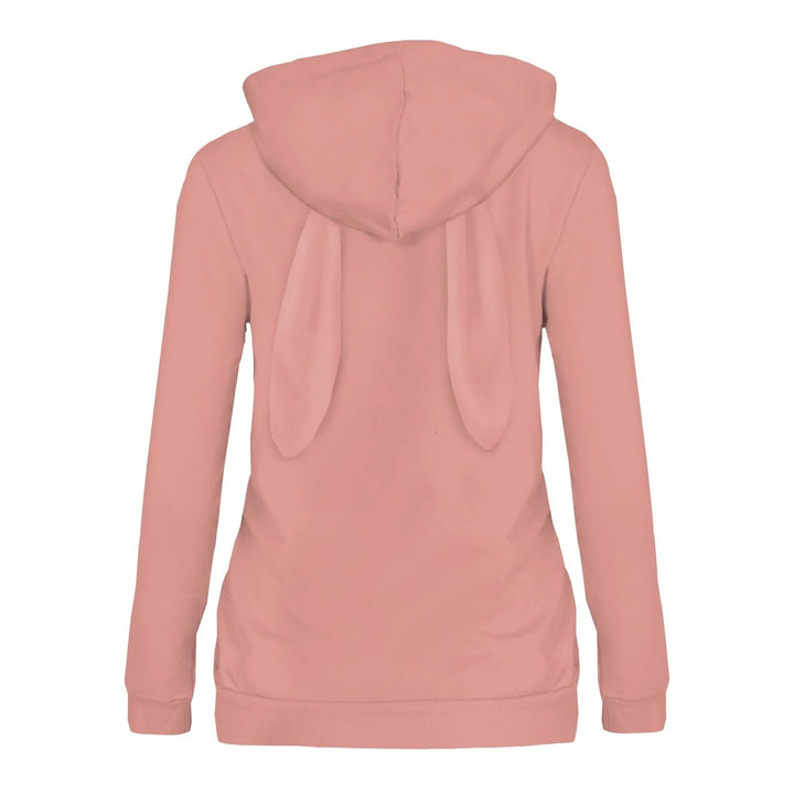 Women's Fleece Kangaroo Pocket Pullover with Bunny Ears
