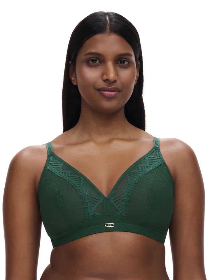 Origins Lace Full Support Wireless Bra - Empire Green