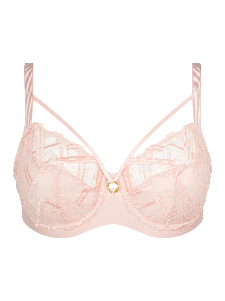 Graphic Support Lace Full Coverage Unlined Bra - Taffeta Pink