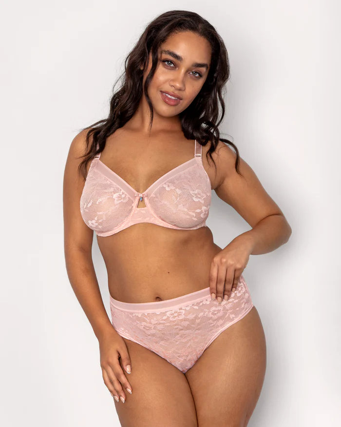 No-Show Lace Unlined Underwire Bra