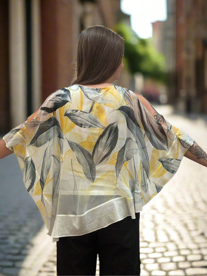 Sleeveless Printed Chiffon Handkerchief Blouse