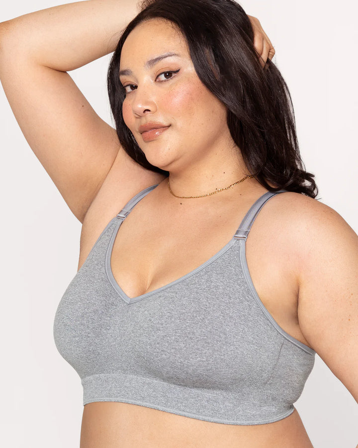 Smooth Seamless Comfort Wireless Bra - Grey Heather