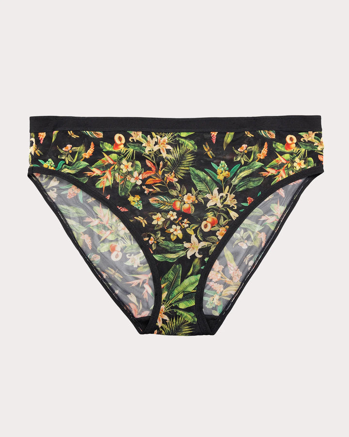 Sheer Mesh High Cut Brief - Dragonfly Garden