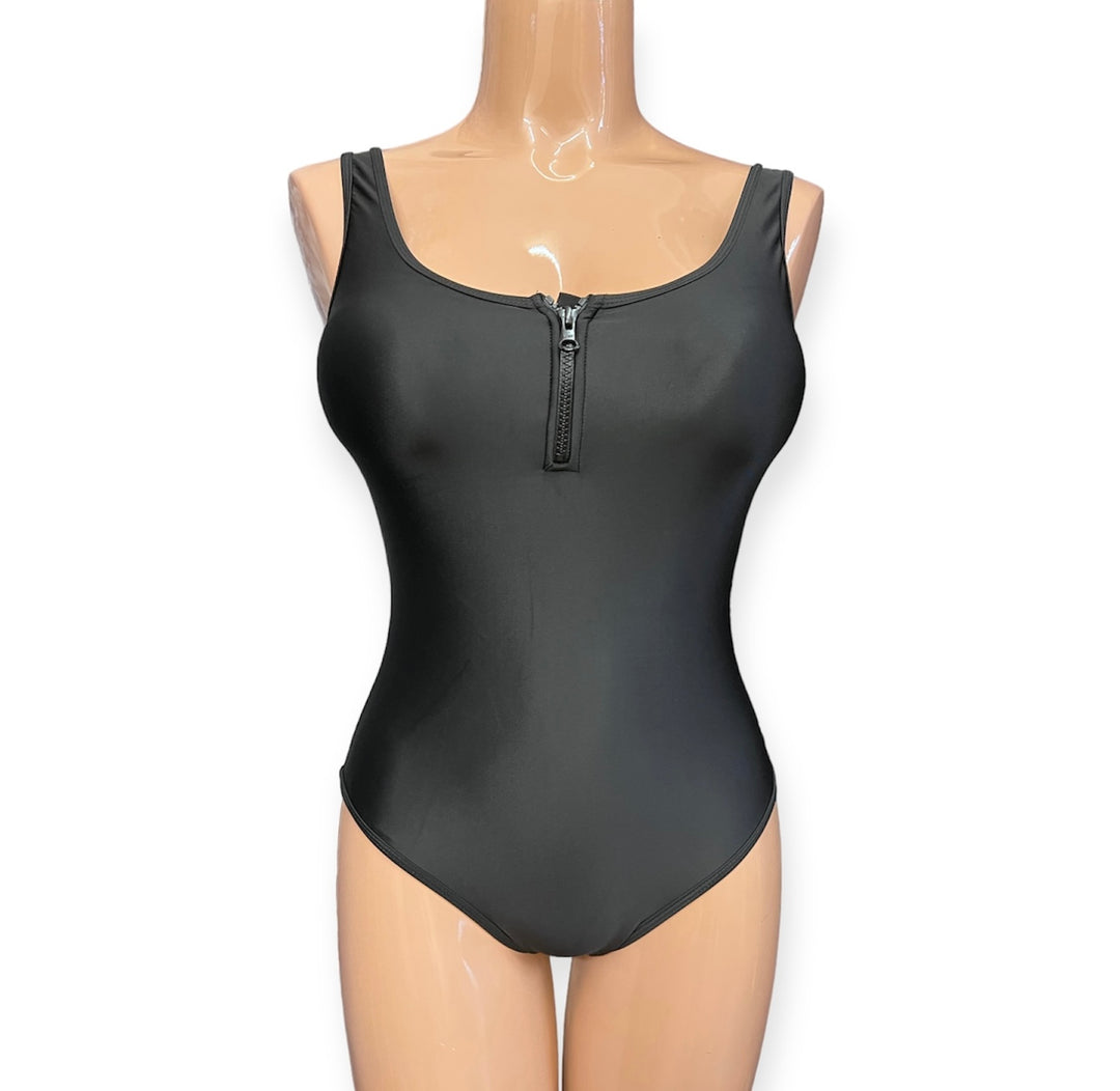 Core 1pc High Leg Front Zip Swimsuit