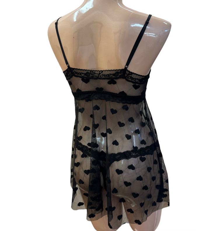 Hanky Panky Sweetheart Mesh Babydoll - Size Large