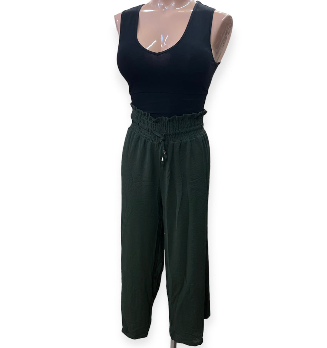 Paper Bag Drawstring Pants - Olive - Size X-Large