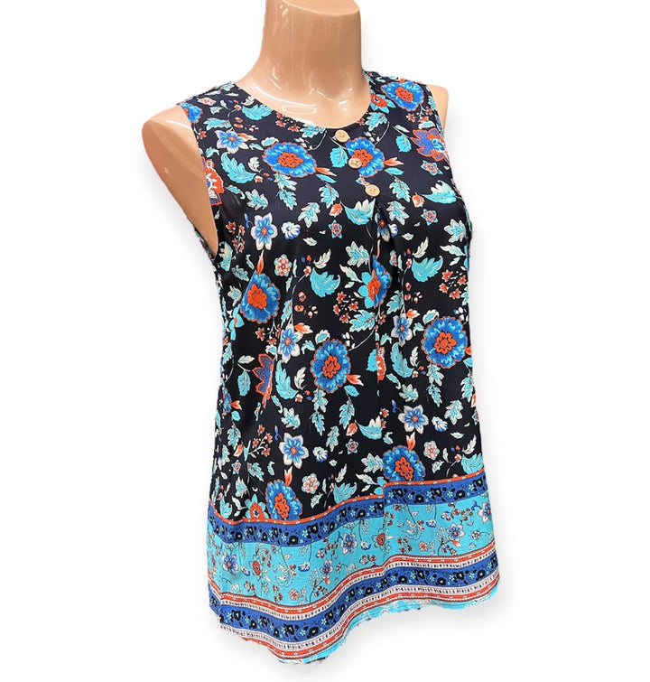 Papa Sleeveless Floral Blouse - Size Medium