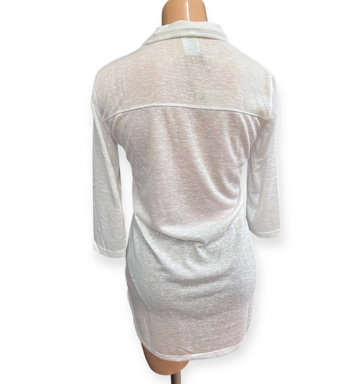 Deep Nature Jersey Linen Effect Cover Up - White