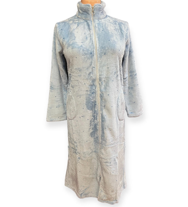 Claudel Zip Front Polka Dot Robe