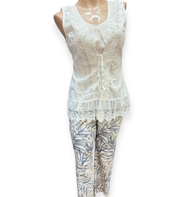 Stretch Woven Printed Pants