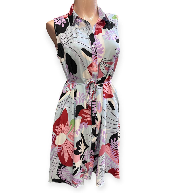 Sleeveless Button Front Dress