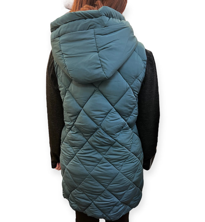 Hooded Quilted Vest - Size Medium