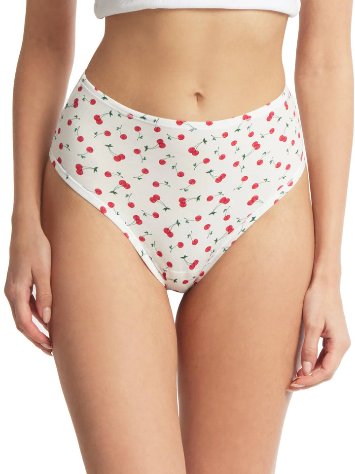 Hanky Panky Printed PlayStretch Hi-Rise Thong Cherry On Top