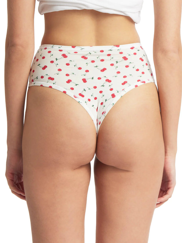 Hanky Panky Printed PlayStretch Hi-Rise Thong Cherry On Top