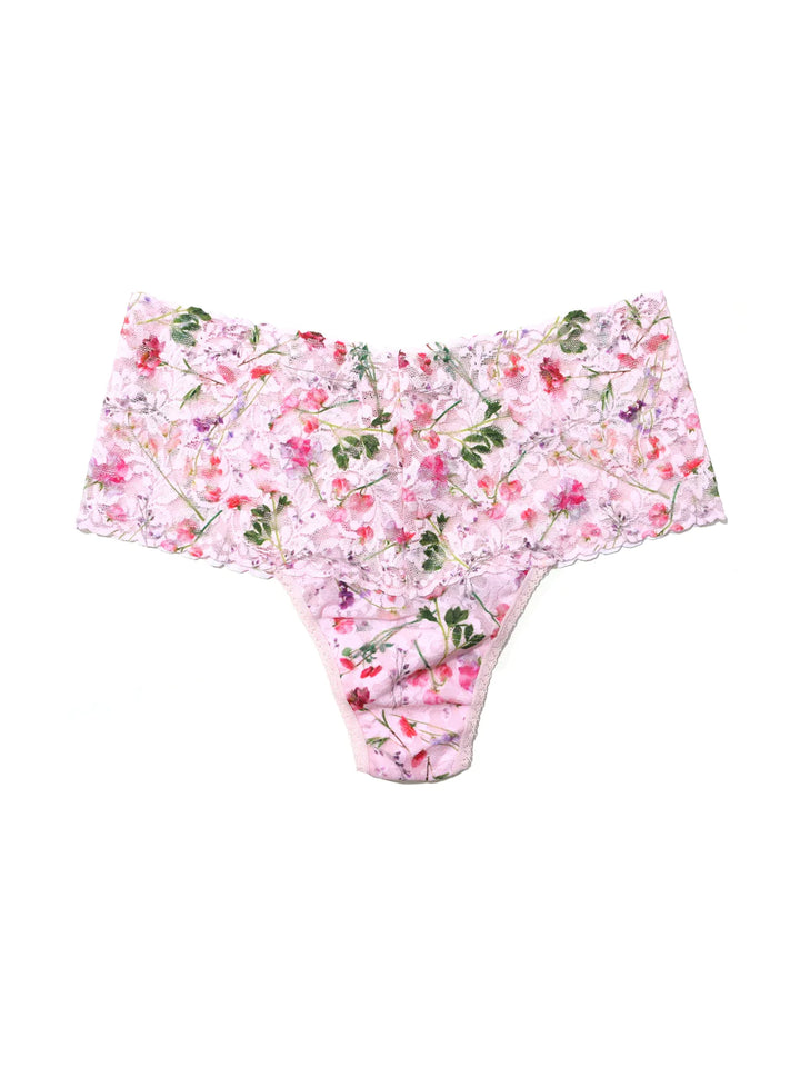 Hanky Panky Printed Retro Lace Thong - Rise & Vines