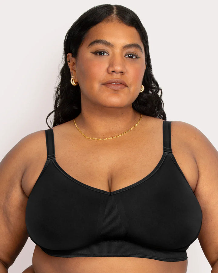 Smooth Seamless Comfort Wireless Bra - Black