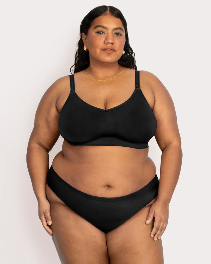 Smooth Seamless Comfort Wireless Bra - Black