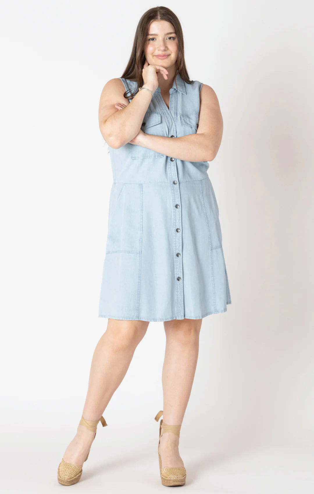 Sleeveless Tencel Utility Dress - Size X
